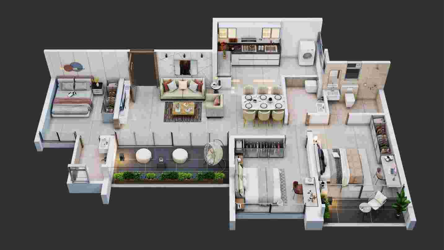 2 BHK Floor Plan