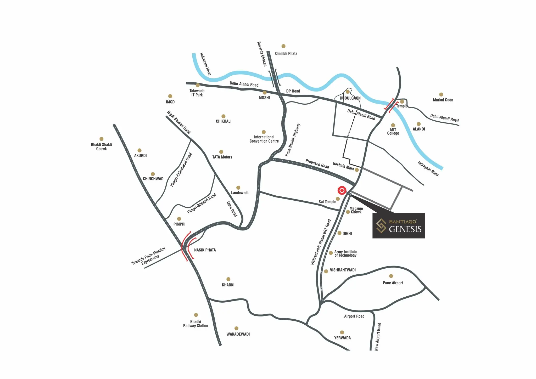 Santiago Genesis location map